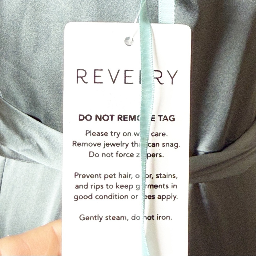 NWT Revelry Thalia Satin Dress Bridesmaid Dress Size 12 COLOR: Eucalyptus - 712 - Picture 11 of 14